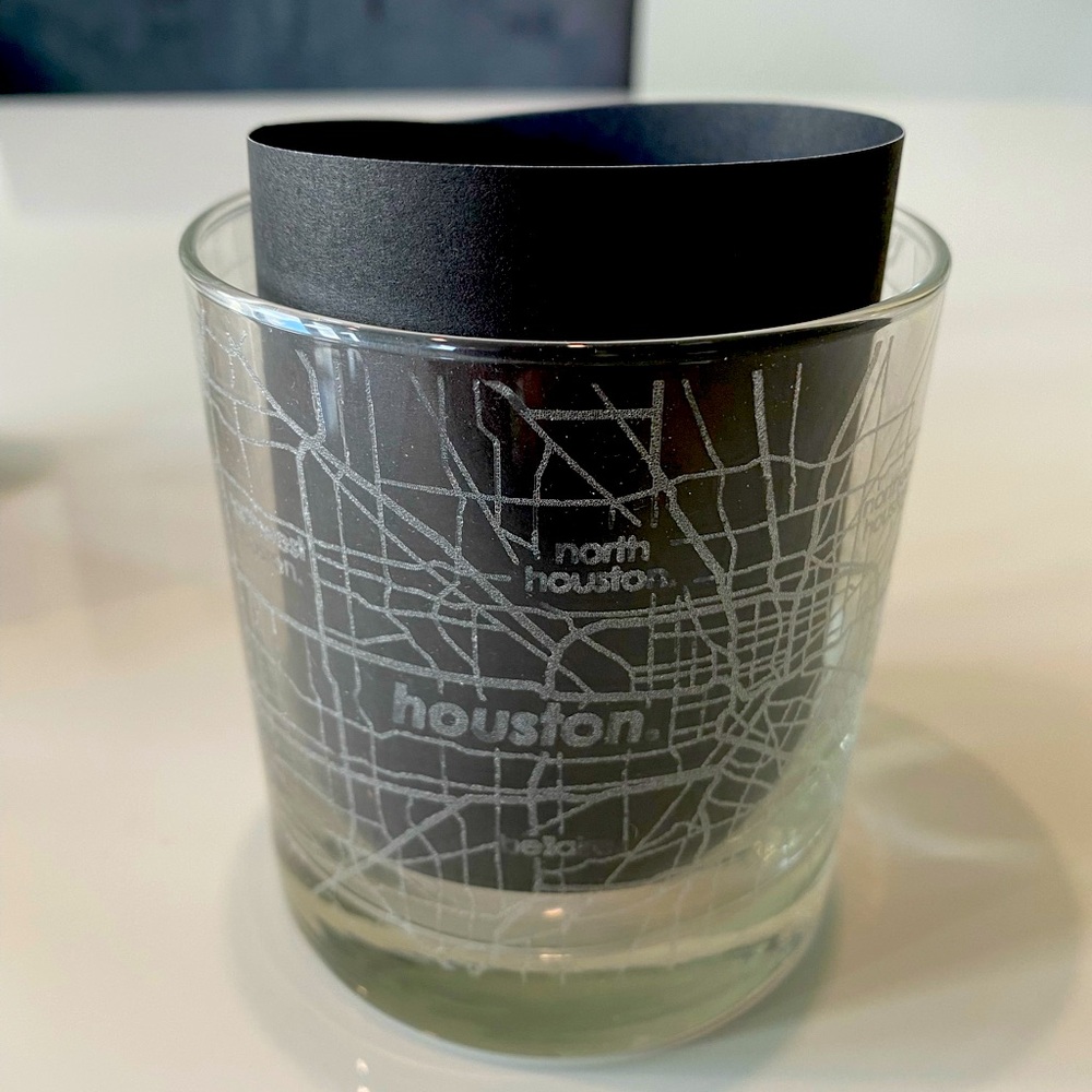 HOUSTON- City Map Rocks Glass ~ Uncommon Green